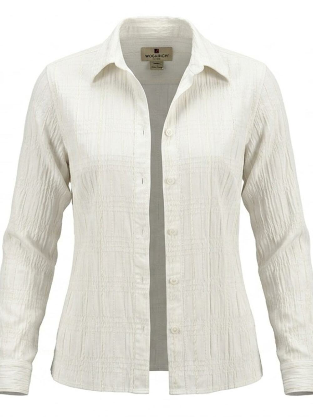 Woolrich White Collared Lightweight Stretch Button-Up Shirt Women Size L